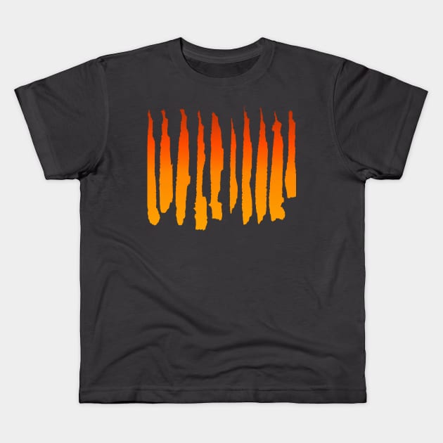 Fire Stripes - Abstract Kids T-Shirt by Nikokosmos